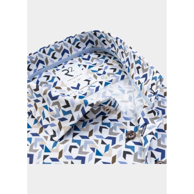R2 Overhemd Sorona Print Multicolour - Maat 39 - Heren - Overhemden Formeel