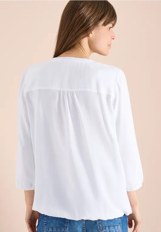 3/4-mouwen blouse met gespleten hals