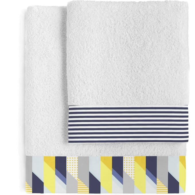 Set van 2 handdoeken Geo Dot | Blanc