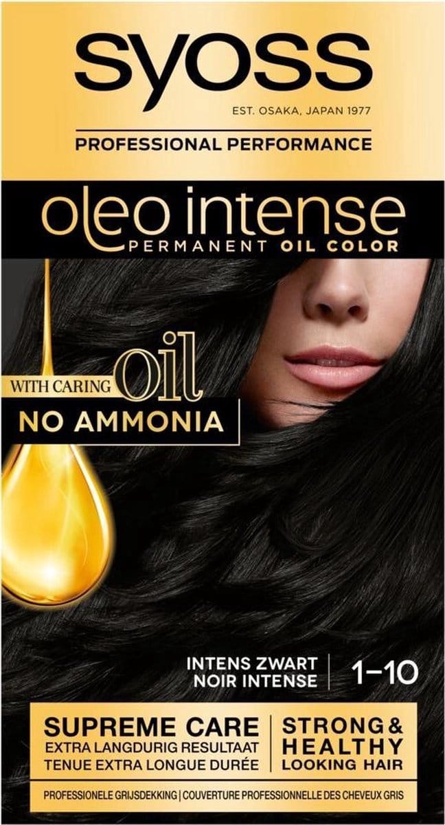 Syoss Oleo Intense - Haarverf - 1-10 - Intens Zwart - 115ml x 12