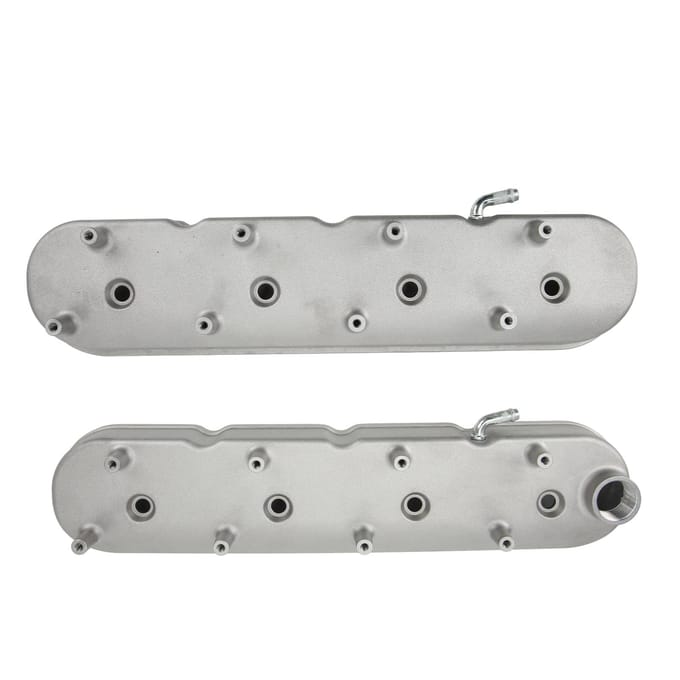 2 Stuks Motor Kleppendeksel Gegoten Aluminium Zilver Matte Afwerking met Veerpotenbeugel Oliedop voor LS LS1 LS2 LS3 LS6 LS7 5.3 white