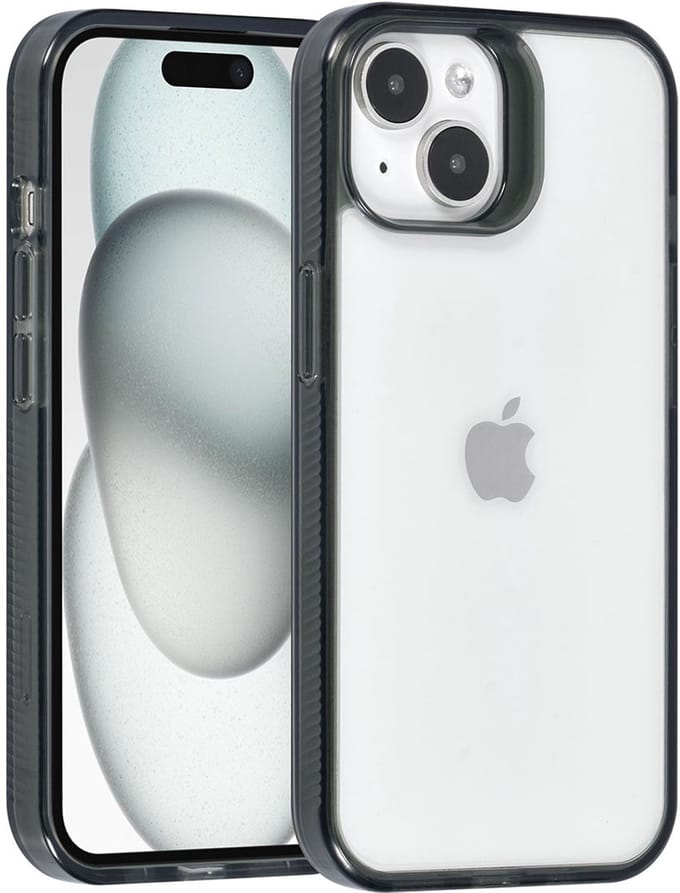 UNIQ Accessory Back Cover - Zwart - Geschikt voor Apple iPhone 15 - Schokabsorberend TPU - Minimalistisch ontwerp