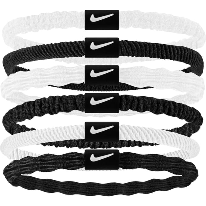 Nike Flex Hair Tie Haarband Verpakking 6 Stuks-Wit,Zwart
