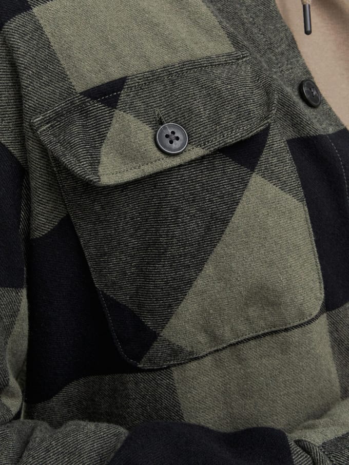 Produkt - Heren Overhemden Dean Check Overshirt - Groen - Maat S