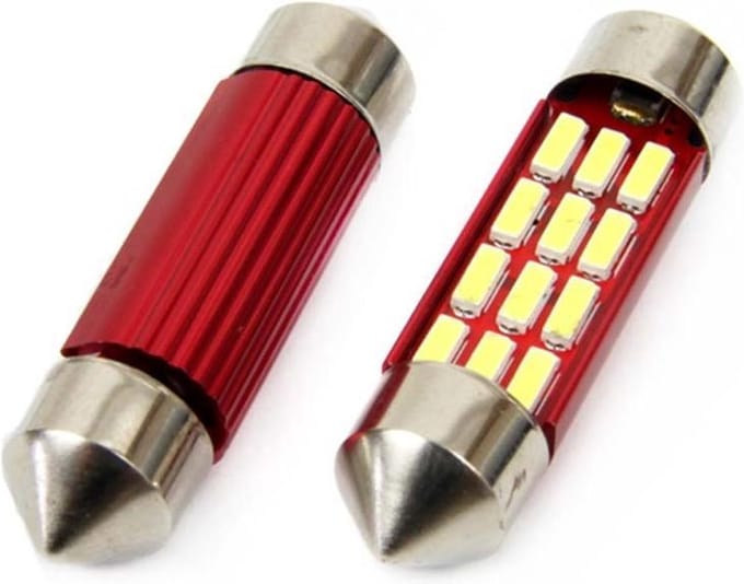 36MM LED - CANBUS - 12SMD - 4014 - 2 stuks - wit