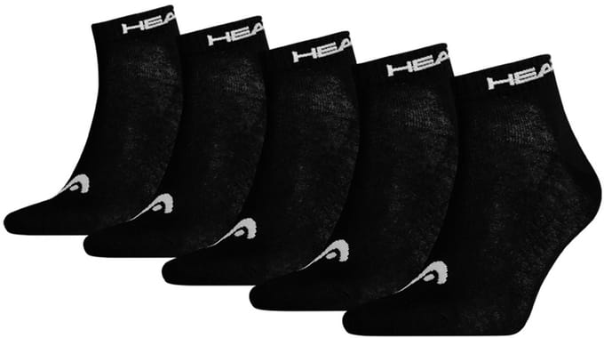 HEAD unisex 5P quartersokken elements zwart