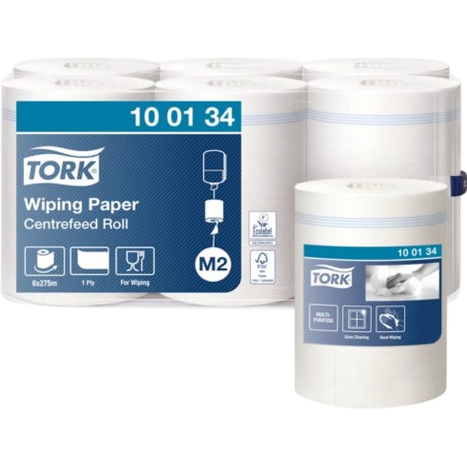 Poetspapier Tork M2 Advanced 1-laags 275m wit 100134