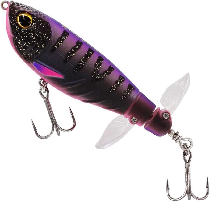 Topwater Plug met Dubbele Propeller voor Roofvis zoals Baars en Snoek