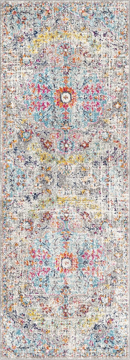 SURYA Lou vloerkleed vintage oosters eendblauw