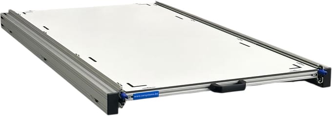 Aluminium schuifframe voor camper 120x60 cm met Global Volkern topplaat 6 mm