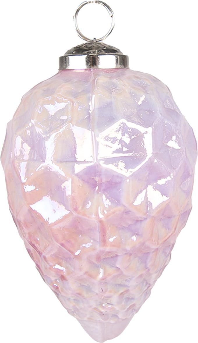 Clayre & Eef Kerstbal Overig Ø 6 cm Roze Glas Kerstballen