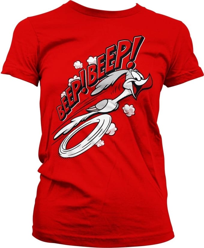Looney Tunes BEEP BEEP Girly Tee dames-T-shirt rood