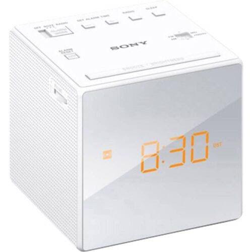 Sony ICF-C1 Wekkerradio VHF (FM), Middengolf FM Wekfunctie Wit