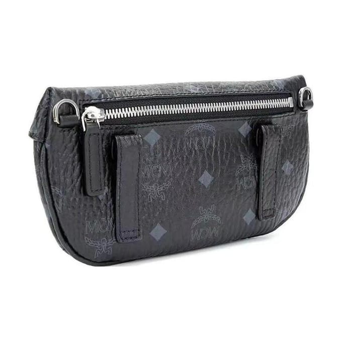 MCM Logo Leren Heuptas Regular Herentassen Zwart MYZ9AVI33BK001 Basic Set (Bag+Dust Bag)
