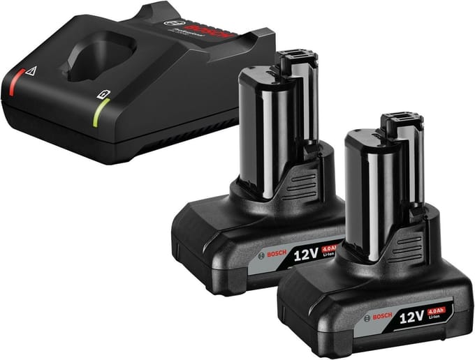Bosch accustartset GBA 12 Volt / 2x 4,0 Ah + snellader GAL 12V-40