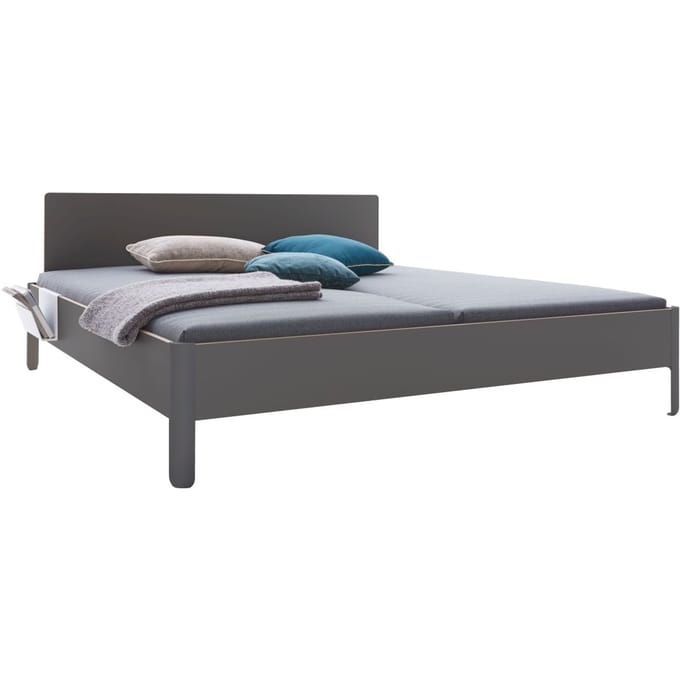 Müller Möbelwerkstätten Nait tweepersoonsbed - antraciet - met hoofdeinde - 140 x 200 cm