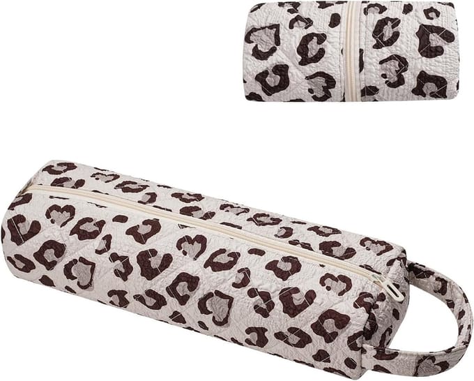 Reisbag voor haarstylingaccessoires, opvouwbare tas voor haartools, leopardprint, lichtgewicht en compact