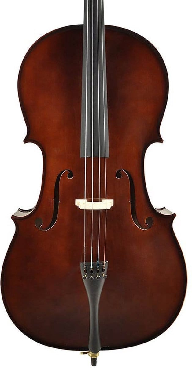 Leonardo LC-2014 cello set 1/4, geheel massief, nitro, ebben toebehoren, inclusief tas en strijkstok