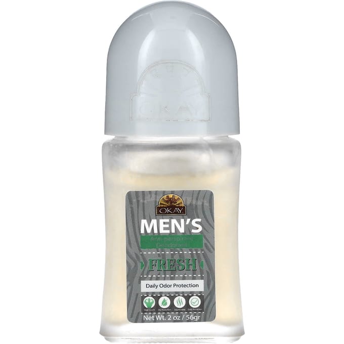 Oké Pure Naturals, Antiperspirant Deodorant voor Mannen, Fris, 2 oz. white