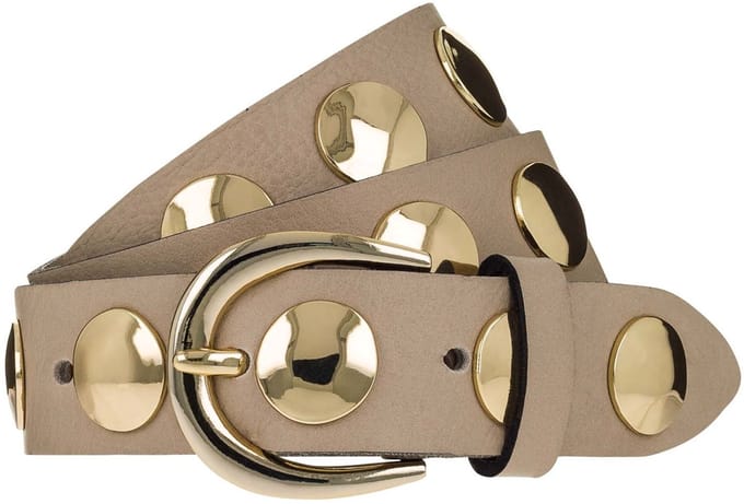 b.belt Leren riem Luna Gold Leather Belt W65 Cream Taupe