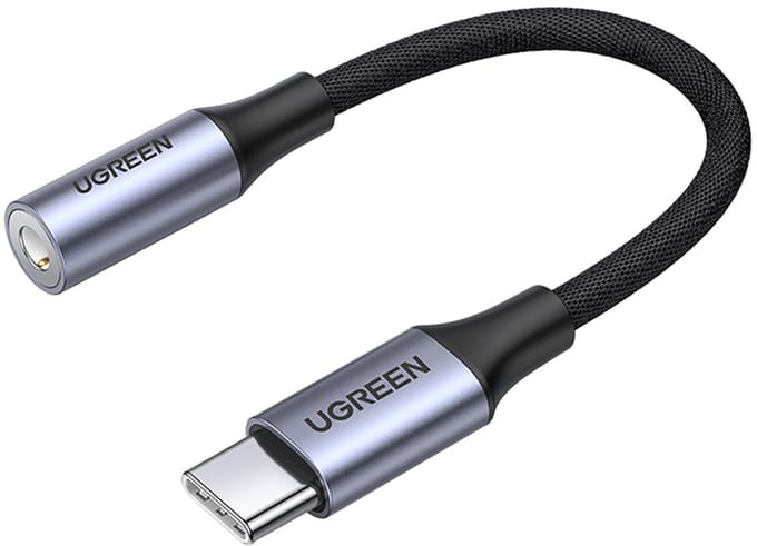 Ugreen - Mini Jack 3.5 mm (female) naar USB C (male) - Koptelefoon adapter - Grijs