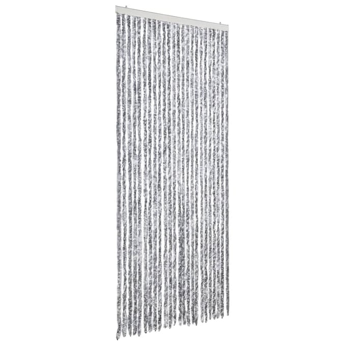 vidaXL - Vliegengordijn - 100x200 - cm - chenille - wit - en - grijs