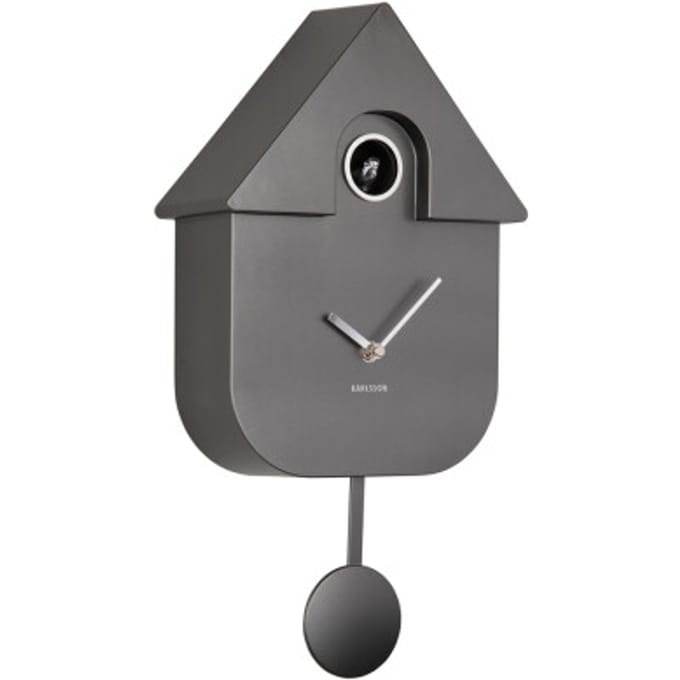 Karlsson - Wandklok Modern Cuckoo Metallic - Metallic dark grey