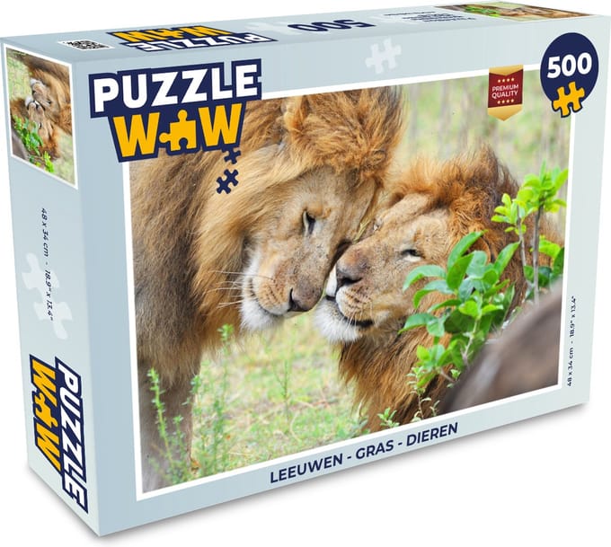 Puzzel Leeuwen - Gras - Dieren - Legpuzzel - Puzzel 500 stukjes