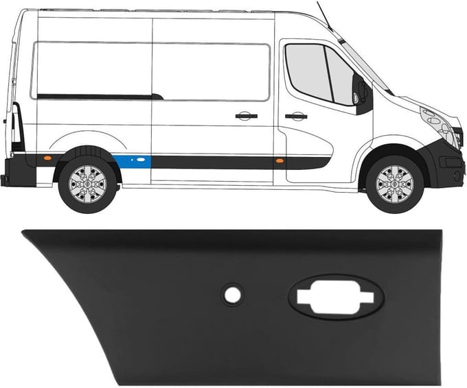 Sierlijst zijlijst PDC voor Renault Master 2010- / Rechts
