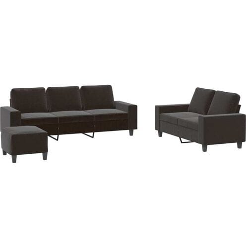 vidaXL - 3-delige - Loungeset - stof - zwart