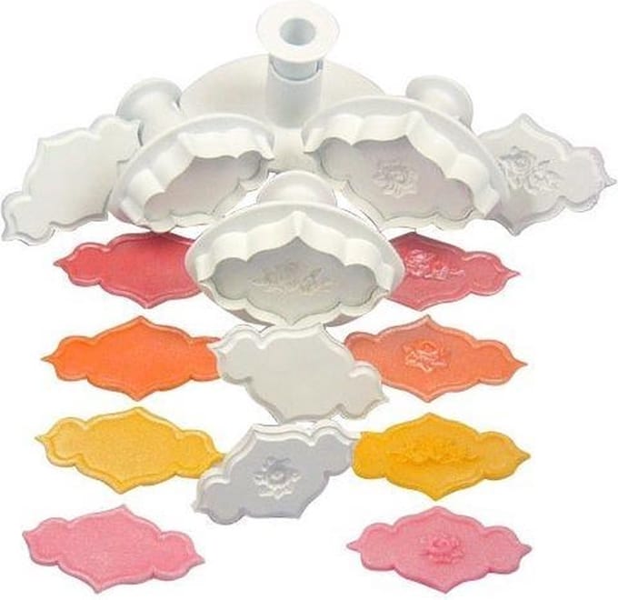 Creative Plaque Cutters - Rose Spray & Plain PME, set/8
