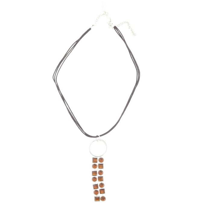 Behave Dames ketting bruin met hanger 40 cm