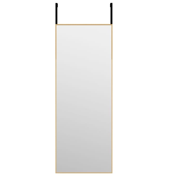 vidaXL - Deurspiegel - 30x80 - cm - glas - en - aluminium - goudkleurig
