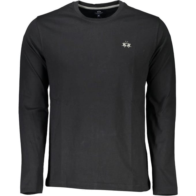La Martina Zwarte Katoenen Heren T-shirt
