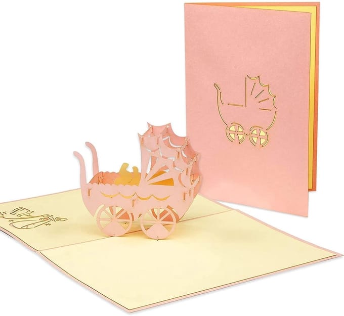 3D Pop-Up Wenskaarten voor Verjaardag en Geboorte