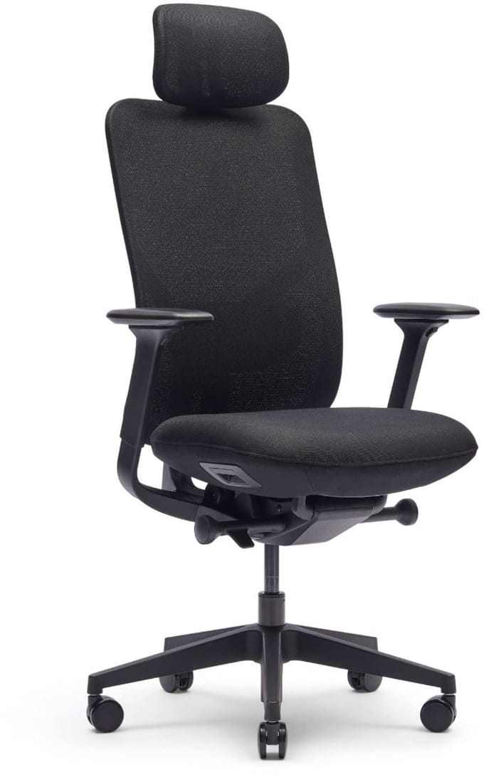 ZINNIA Bureaustoel, met verstelbare hoofdsteun, Pure Black