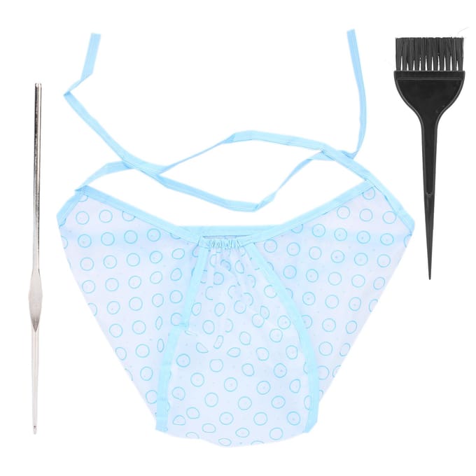 Ensemble de bonnets de mèches réutilisables avec brosses de teinture et aiguille à crochet white