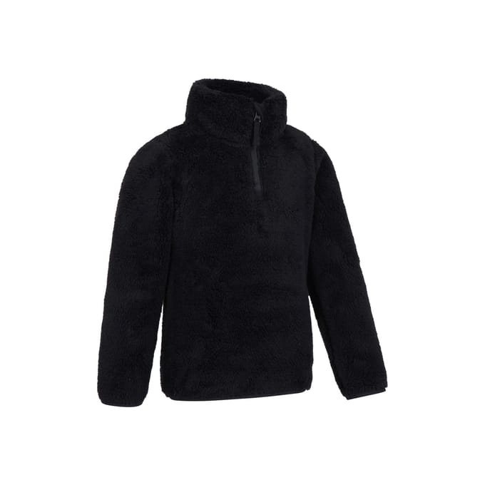 Mountain Warehouse Kinder/Kids Teddy Half Zip Fleece Top (Zwart)