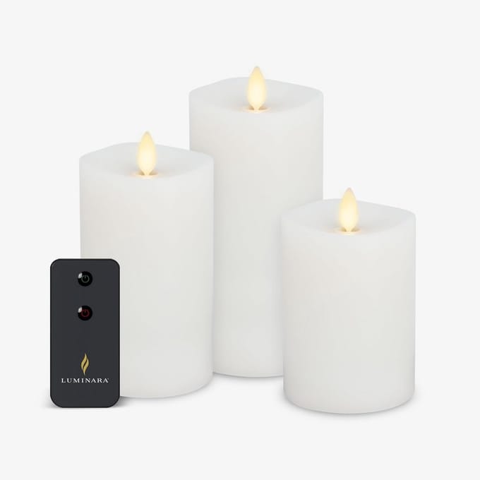 Set van 3 Realistische Vlamloze LED Kaarsen Wit met Afstandsbediening en Timer