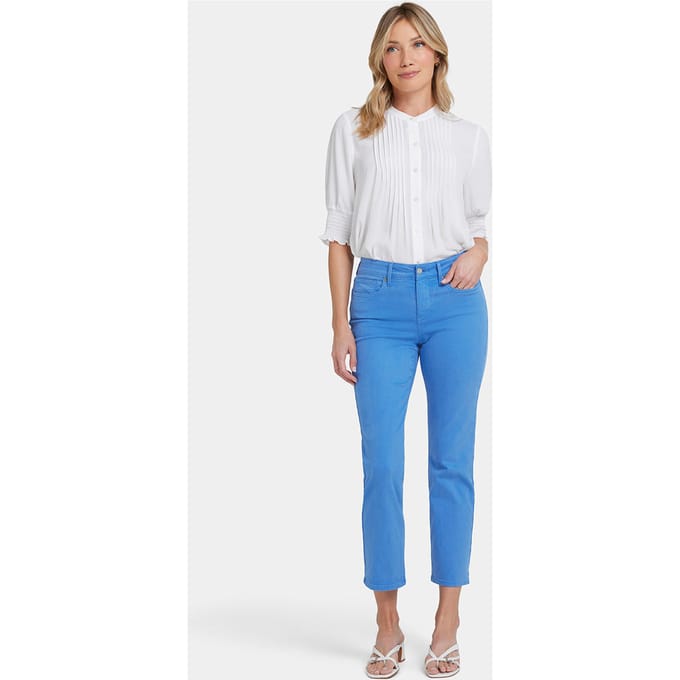 Marilyn Rechte Enkel Jeans Blauw Gekleurd Denim
