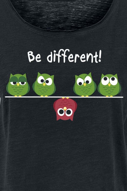 Be Different! - Fun T-shirt - XS tot S - voor Vrouwen - zwart