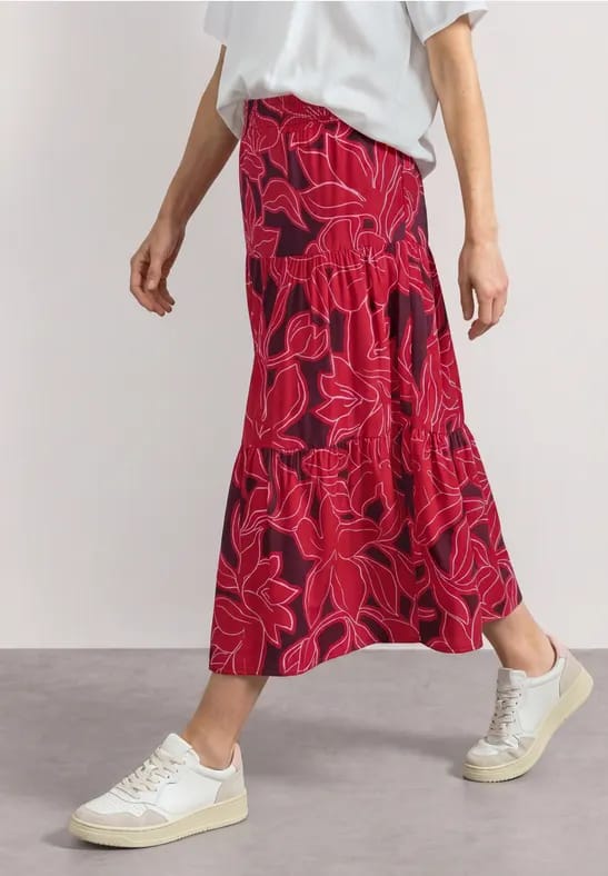 Maxirok met volants en print
