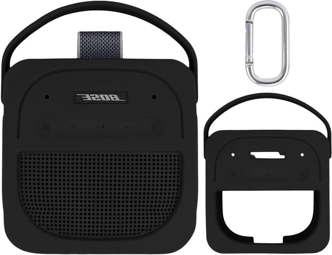 Draagbare Bluetooth speaker beschermhoes voor SoundLink Micro - Siliconen, Reis, Zwart
