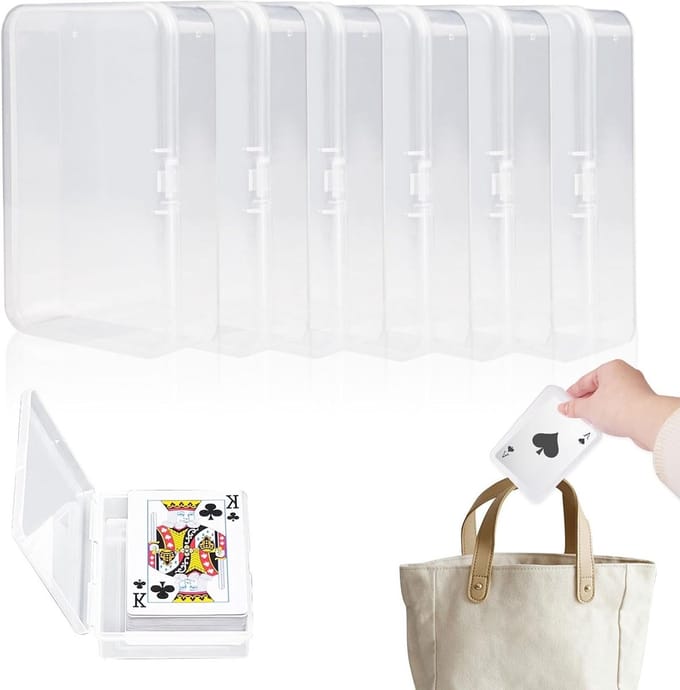 Set van 6 Transparante Plastic Dozen voor het Opslaan van Speelkaarten, Herbruikbare Opbergdozen voor Hobby's en Knutselen