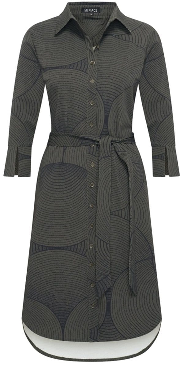 MI PIACE - Travel Jurk Circle Print 2092 Deep Depth Black - Maat : XS
