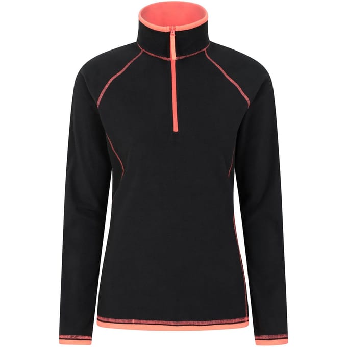 Mountain Warehouse Dames/Dames Montana Half Zip Fleece Top (Jet Zwart)