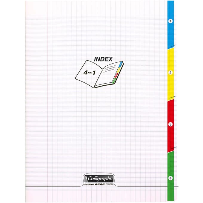 Notitieboek met 4 indexen en 140 grootgelijnde pagina's Calligraphe 8000 Polypro
