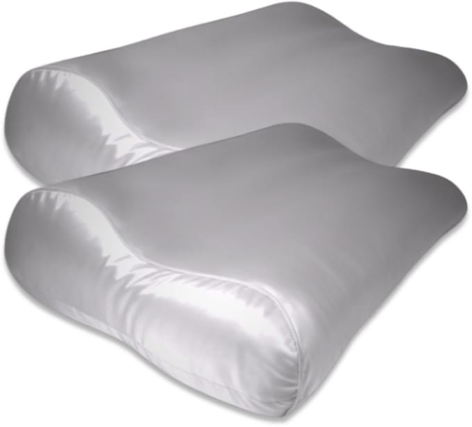 2x Zijden Kussensloop Pearl Grey Ergonomisch - 19MM - Silk Heaven - 40x60cm