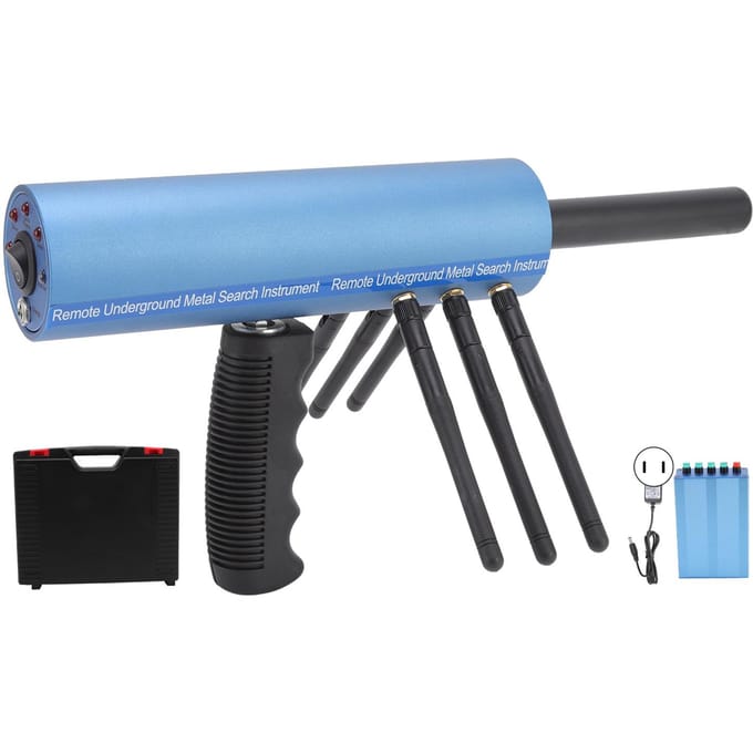 Metaaldetector Aluminium Blauw 20m Diepte 6 Antennes Handheld Oplaadbare Detector voor Goud Zilver gray