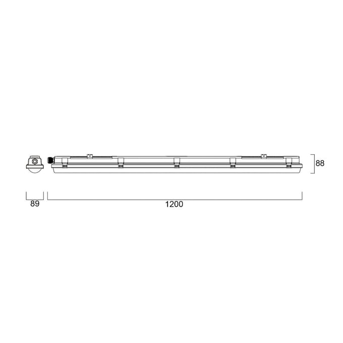 Sylvania LED-plafondlamp RESISTO, lichtgrijs, 120 cm, 17 W, 840 IP66